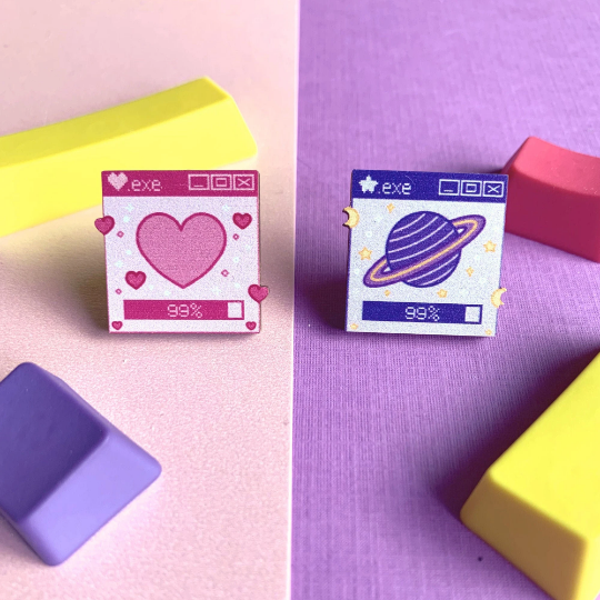 Space + Love Wooden Pins