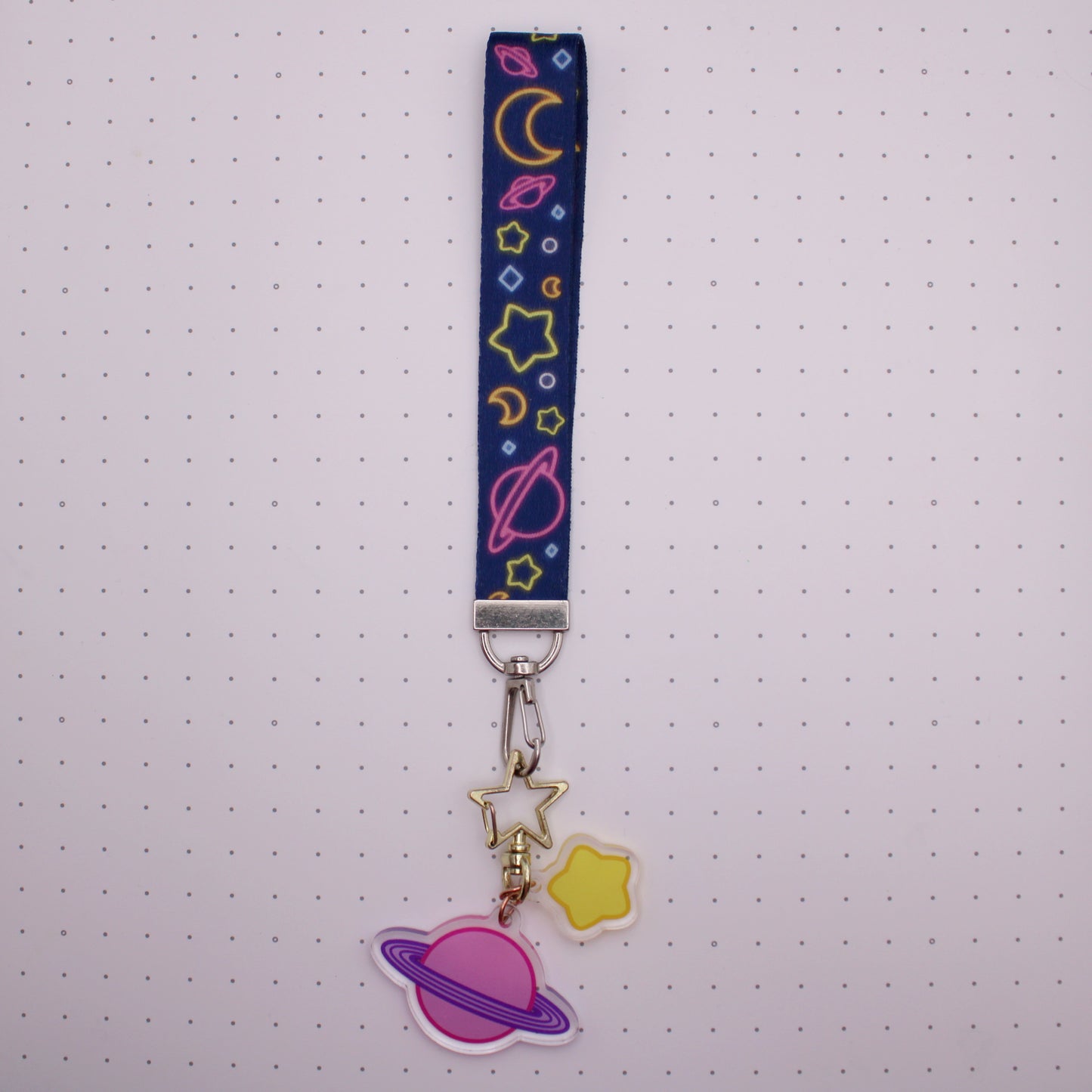 Neon Space Lanyard w/Charms