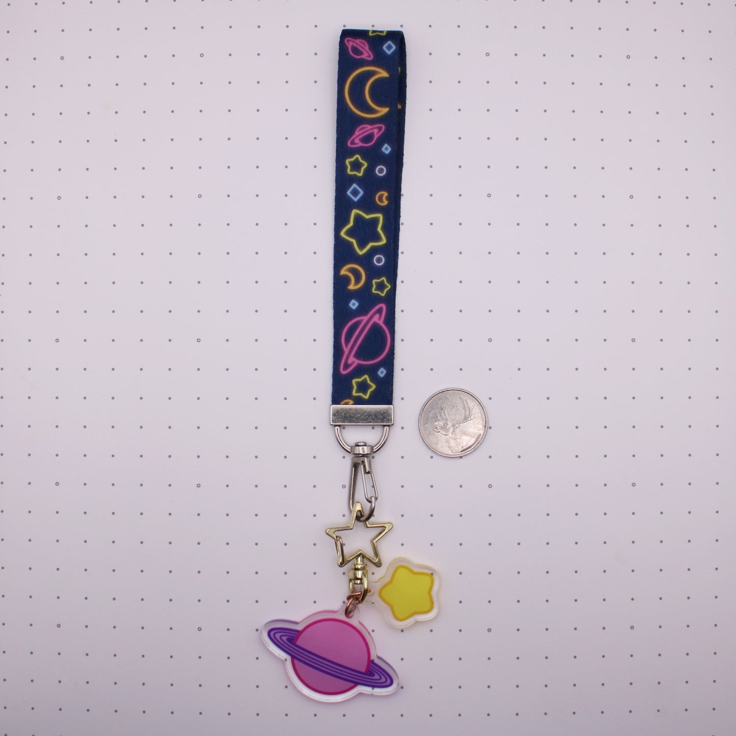 Neon Space Lanyard w/Charms