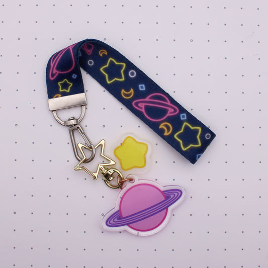 Neon Space Lanyard w/Charms