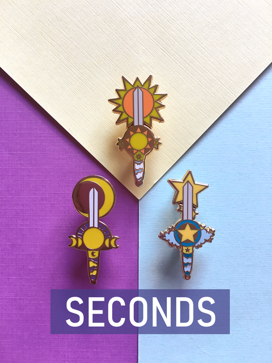 SECONDS Celestial Knives Hard Enamel Pins