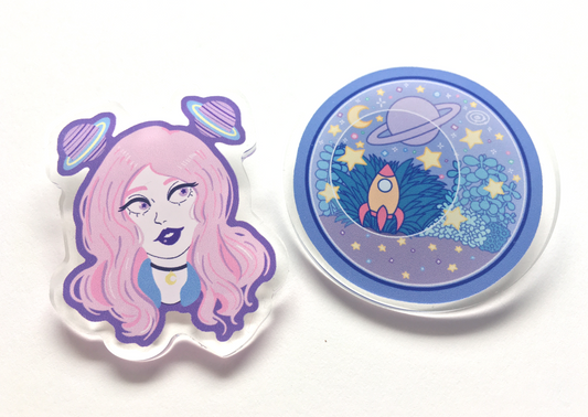 Space Acrylic Pins