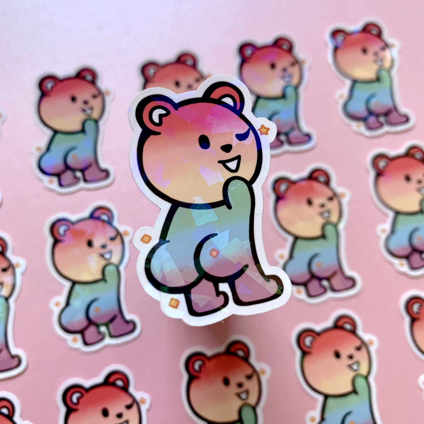 Rainbow Butt Bear Stickers