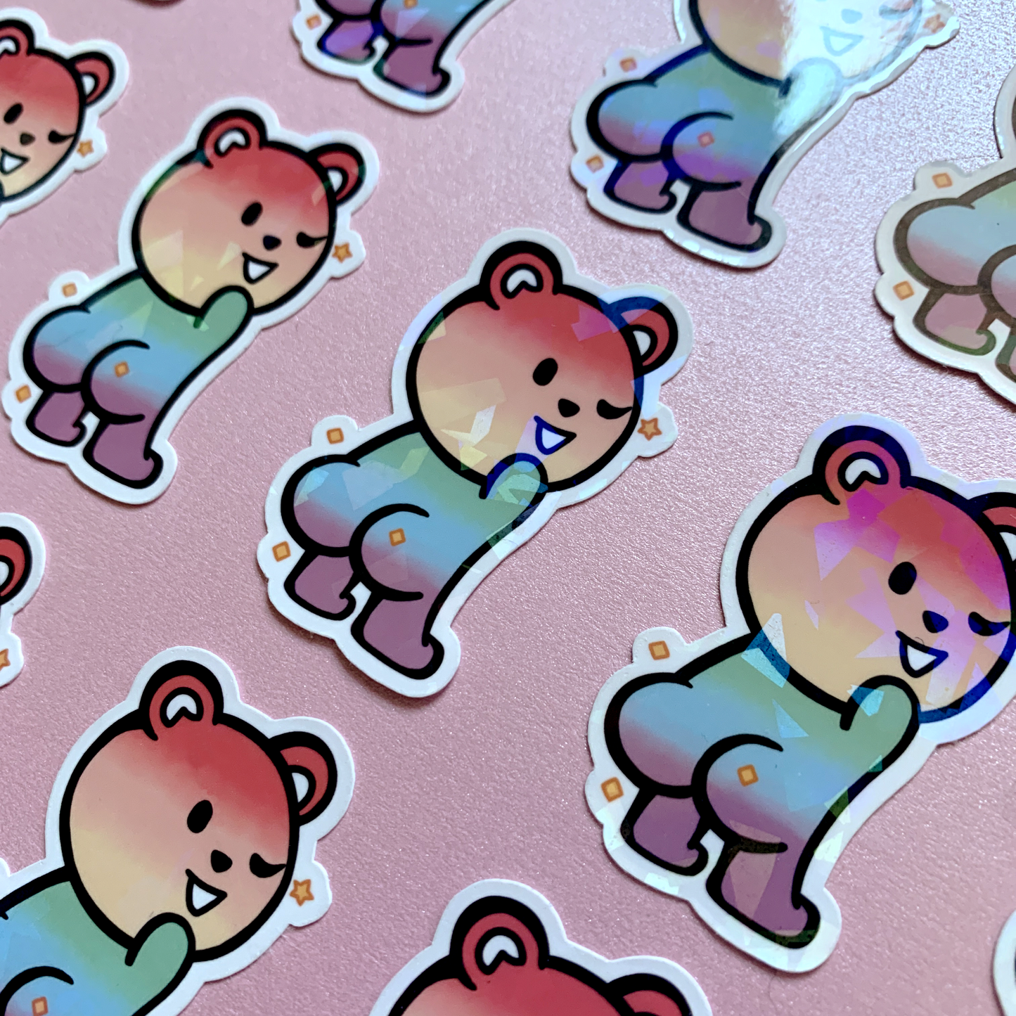 Rainbow Butt Bear Stickers