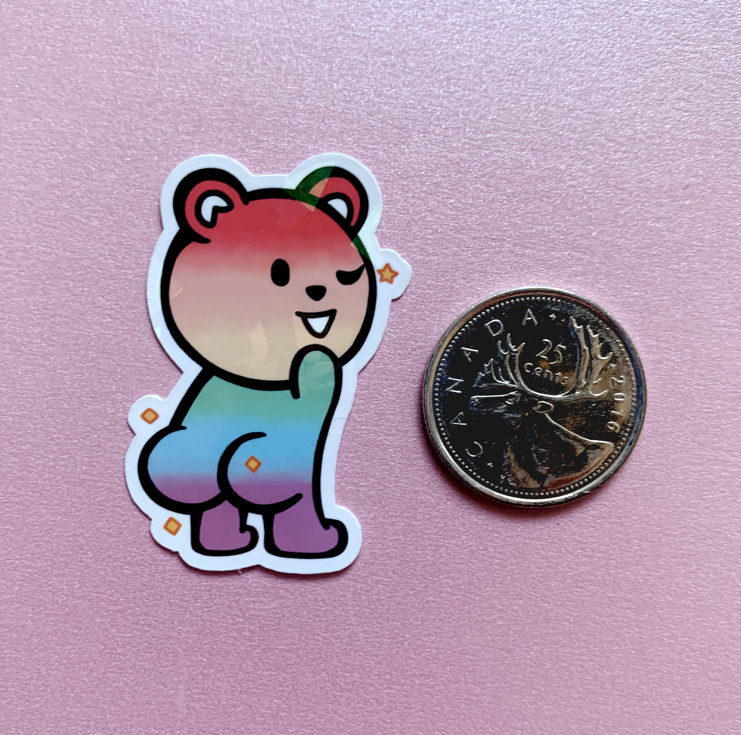 Rainbow Butt Bear Stickers